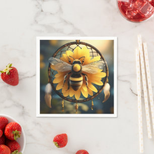 Sunflower Bee Dreamcatcher, Napkin