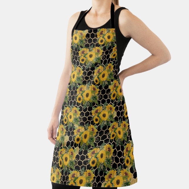 Sunflower Bee Hive Honeycomb Golden Apron (Insitu)
