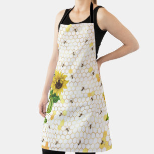 Sunflower Bee Hive Honeycomb Golden Honey Apron