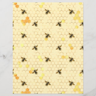 Sunflower Bee Scrapbook Paper Sheet