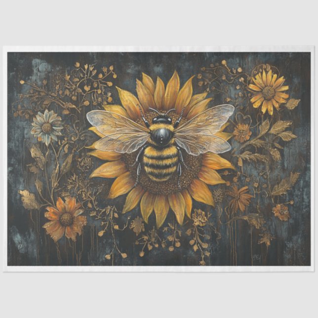 Sunflower Bee Tissue Paper (Front)