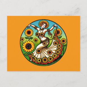 Sunflower Belly Dancer Postcard
