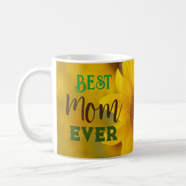 Sunflower Best Mum Ever  Coffee Mug (Left)