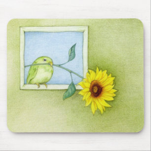 Sunflower Bird Mousepad