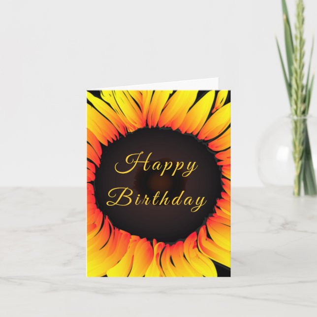 Sunflower Birthday Card (Front)