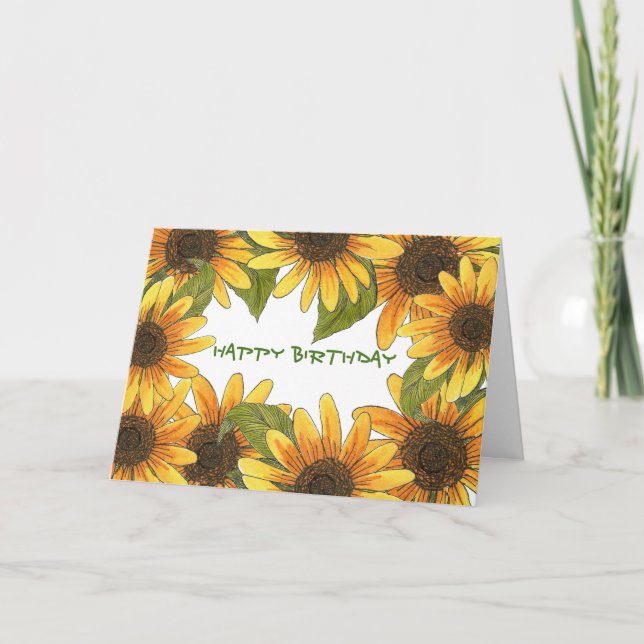 Sunflower Birthday Card (Front)