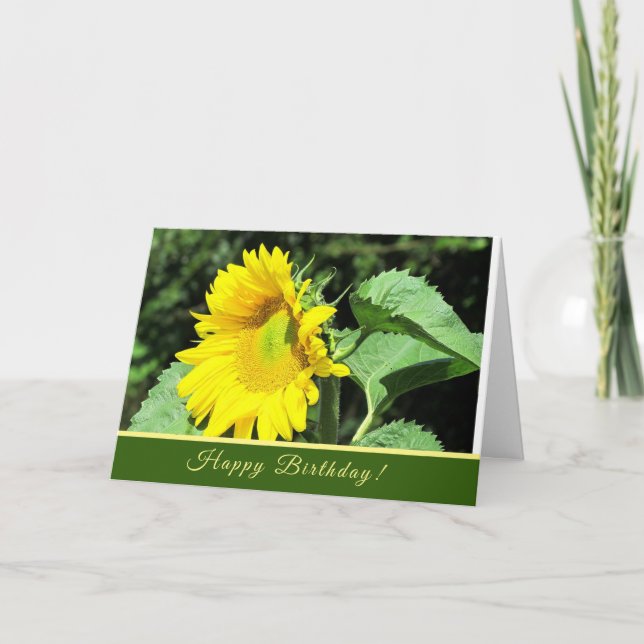 Sunflower Birthday Greeting Card (Front)