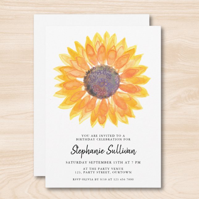Sunflower Birthday  Invitation (Creator Uploaded)