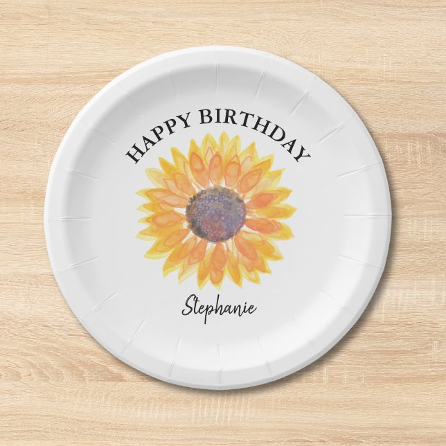 Sunflower Birthday  Paper Plate (Creator Uploaded)