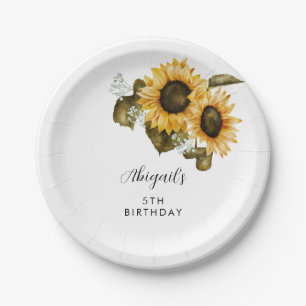 Sunflower Birthday Party  Paper Plate