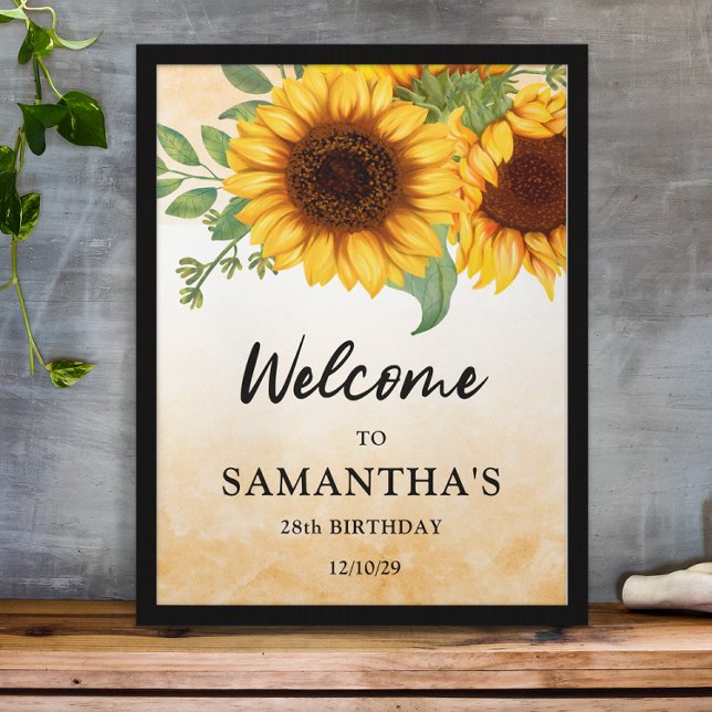 Sunflower Birthday Welcome Poster (Creator Uploaded)