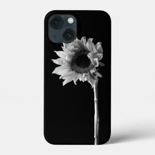 Sunflower - Black and White Photograph iPhone 13 Mini Case