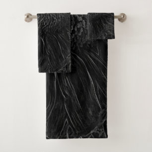 Sunflower Black And White Sketch Art Floral Bath Towel Set