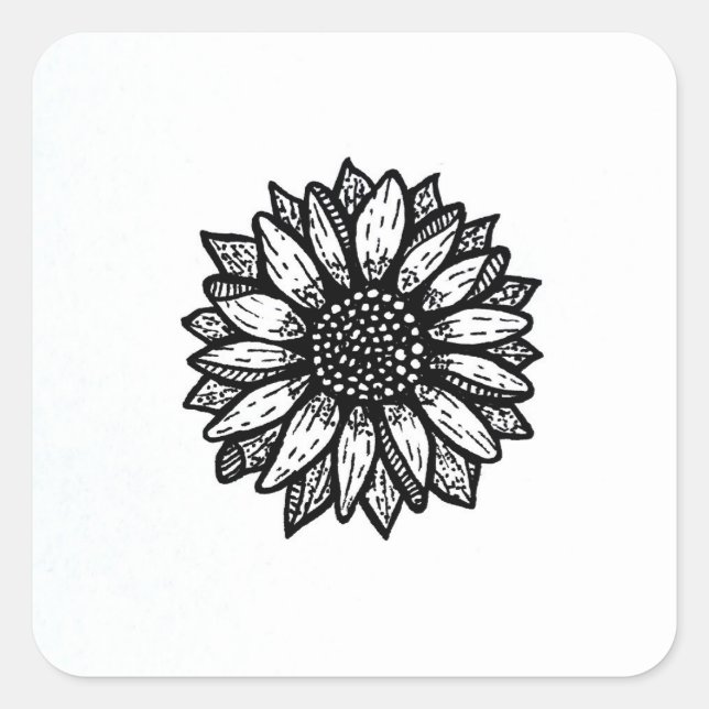 Sunflower Black And White Sticker (Front)