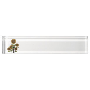 Sunflower Black Cat Nameplate