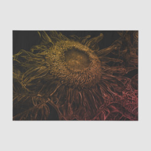 Sunflower Black Gold Pink Floral Art Decoupage Tissue Paper