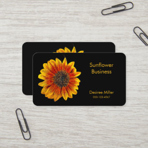 Sunflower Black Orange Brown Country Girly Business Card