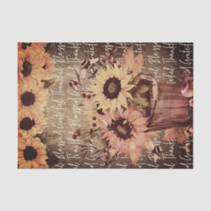 Sunflower Blessings Gratitude Thanksgiving Tissue Paper