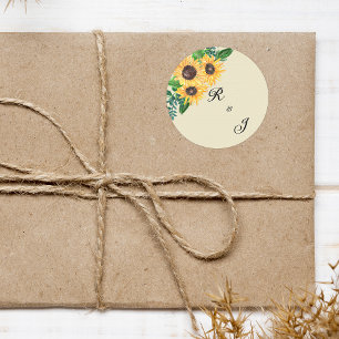 Sunflower Bliss: Rustic Wedding Monogram Seal