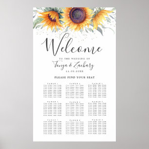 Sunflower Bloom 9 Table Seating Chart