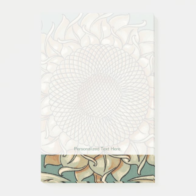 Sunflower Bloom on Blue-green Background Post-it Notes (Front)