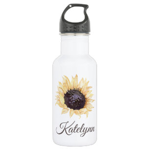 Sunflower Bloom Personalised Water Bottle