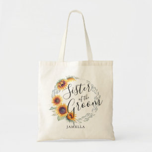 Sunflower Bloom Sister of the Groom Tote Bag
