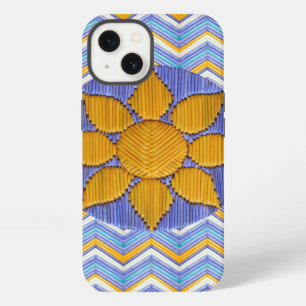 Sunflower Blue Chevron iPhone 13 Case