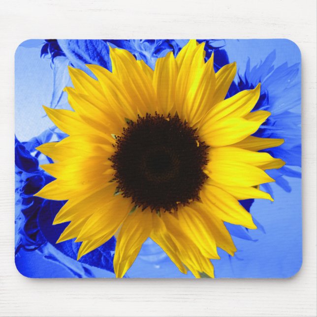 Sunflower Blue Mouse Pad (Front)