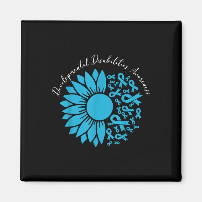 Sunflower Blue Ribbon Developmental Disabilities A Magnet (Front)