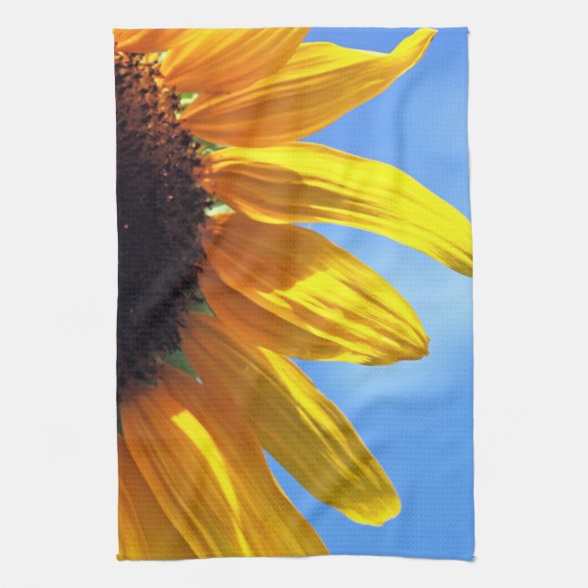 Sunflower Blue Sky Kitchen Towel (Vertical)