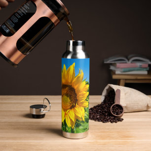 Sunflower Blue Sky Perfect Summer Day Water Bottle