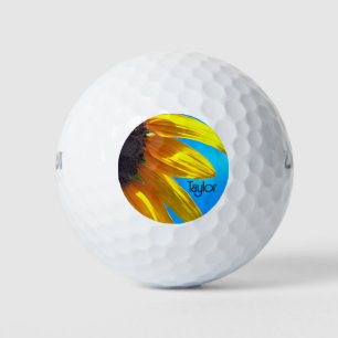 Sunflower Blue Sky Personalised Golf Balls