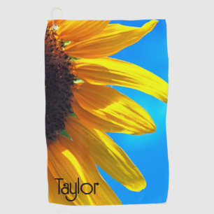 Sunflower Blue Sky Personalised Golf Towel