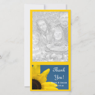 Sunflower Blue Sky Wedding Thank You Photo Card