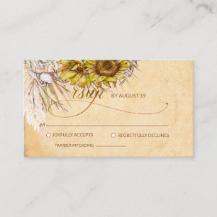 Sunflower Boho Bounty RSVP Enclosure Card