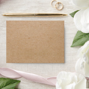 Sunflower Boho Kraft Paper Wedding Invitation Envelope