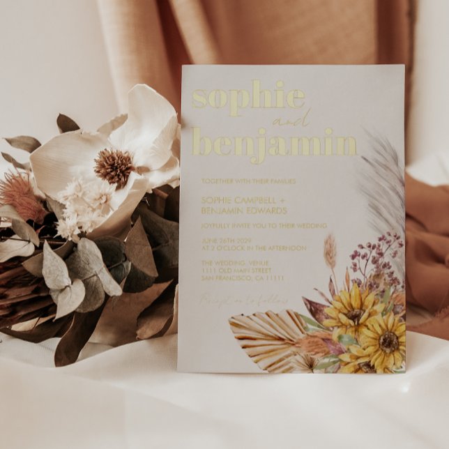 Sunflower Boho Pampas Dried Flowers Wedding Gold (Creator Uploaded)