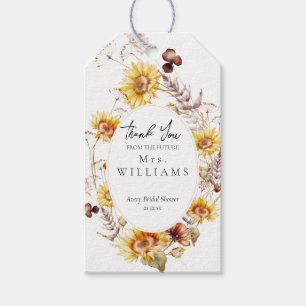 Sunflower Boho Wildflower Modern Bridal Shower Gift Tags