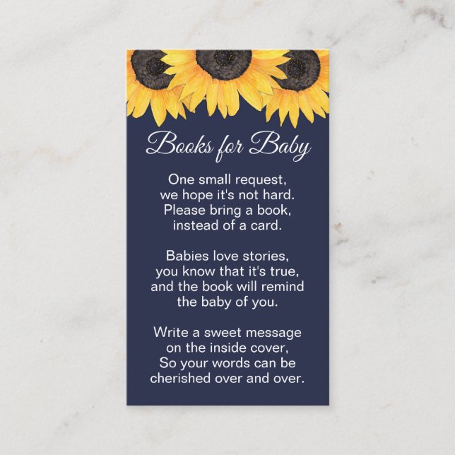 Sunflower Books Baby Neutral Navy Baby Shower Encl Enclosure Card (Front)