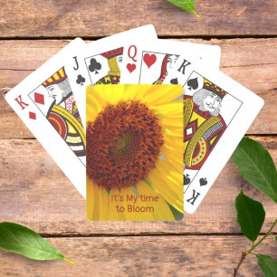 Sunflower Botanical Floral Customisable Playing Cards