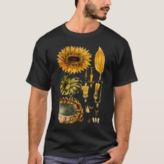 Sunflower Botanical Illustration 19Th Century T-Shirt