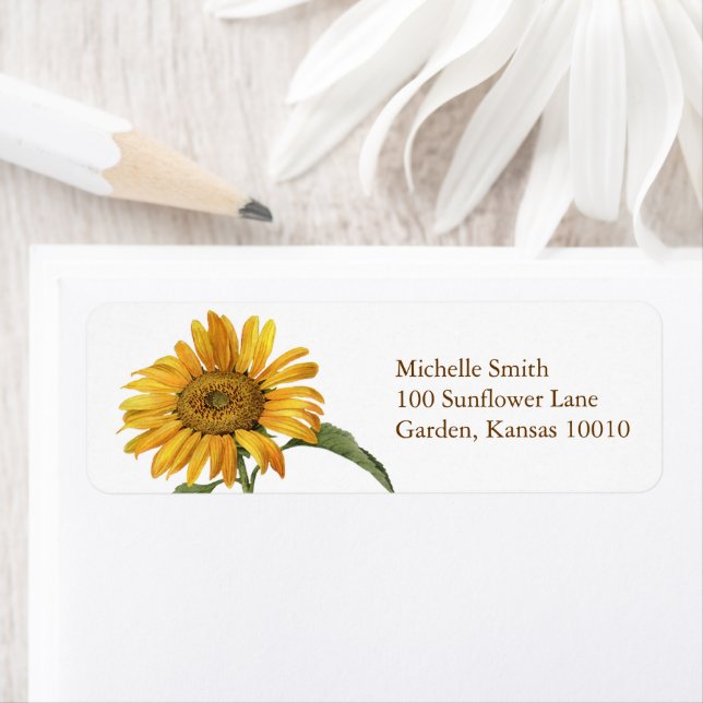 Sunflower Botanical Return Address (Insitu)