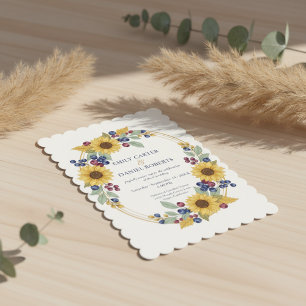 Sunflower Botanical Wedding Invitation