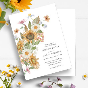 Sunflower Botanical Wedding Invitation