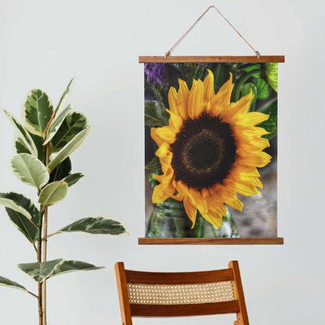 Sunflower Bouquet Botanical Floral Photographic Hanging Tapestry (Creator Uploaded)