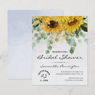 Sunflower Bouquet Bridal Shower Budget Invitation