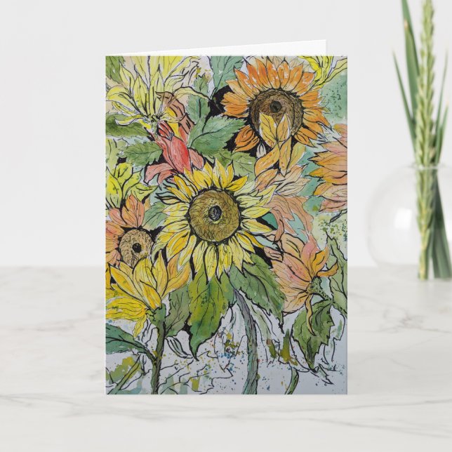 sunflower bouquet card (Front)