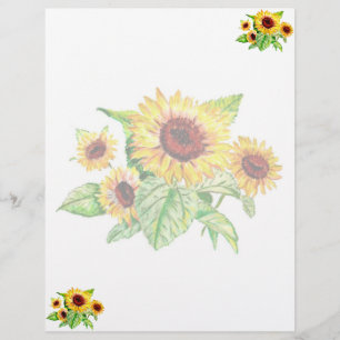 Sunflower Bouquet Letterhead