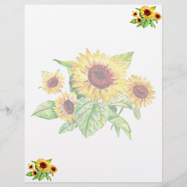 Sunflower Bouquet Letterhead (Front)